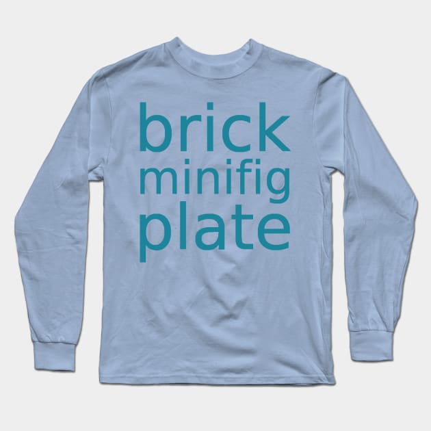 brick minifig plate Long Sleeve T-Shirt by ChilleeW